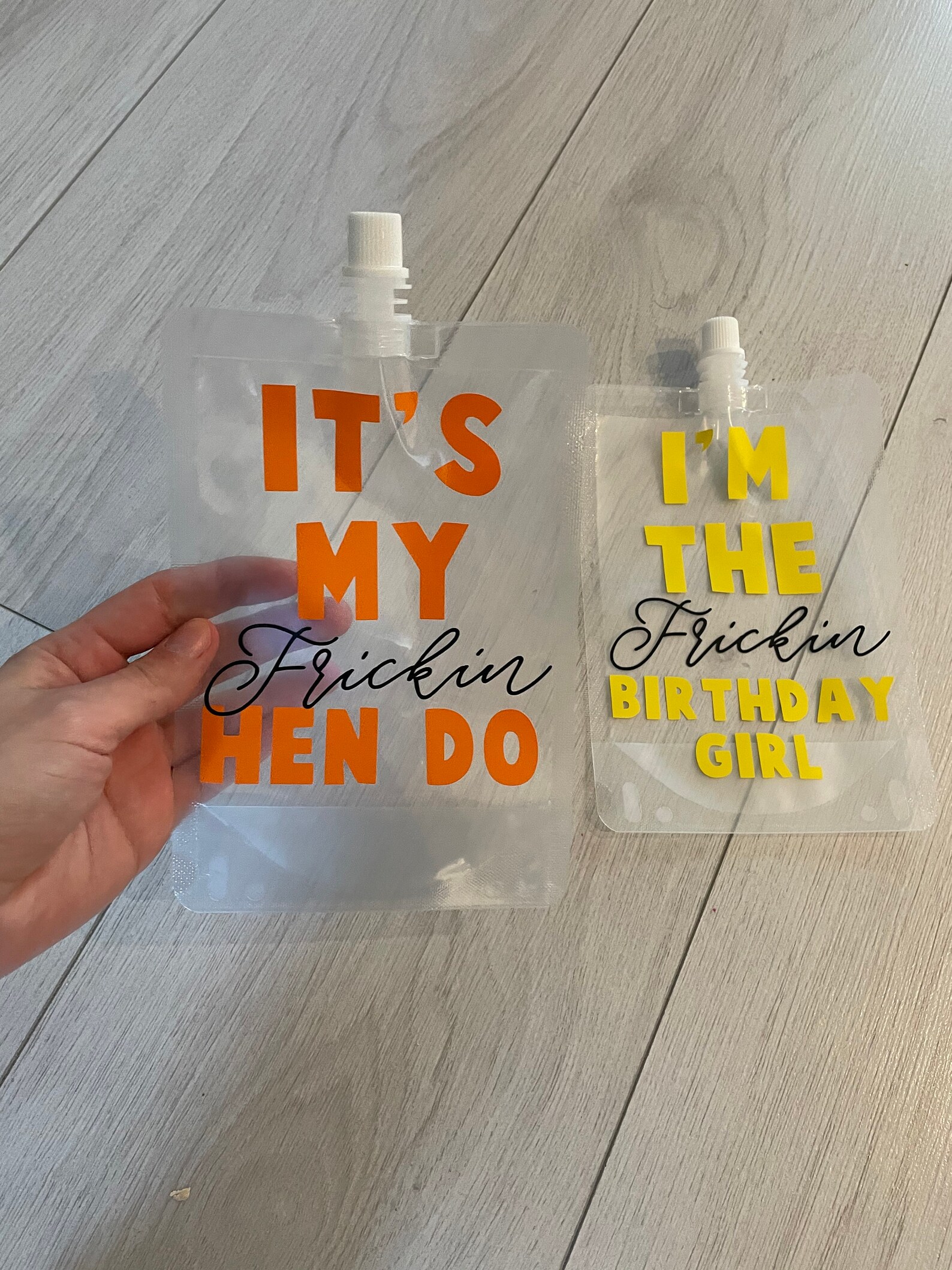 Personalised Reusable Refillable Drink Pouches Hen Do Etsy