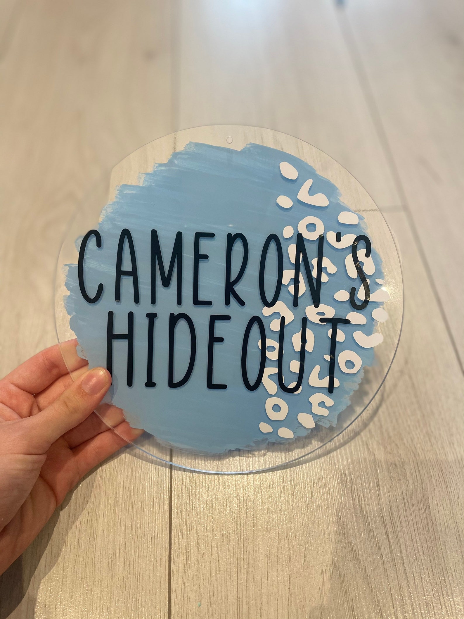 Personalised Painted acrylic circle sign 20cm custom perspex Etsy