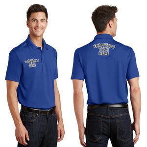 Custom Embroidered short Sleeve Polo Shirts for Men Personalized Embroidery Text | Logo Design Art Artwork Digitize