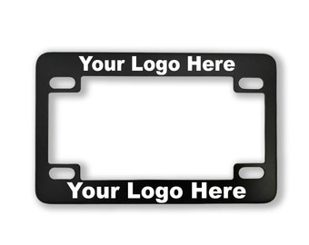 Chrome Engraved & Black Laser Engraved | Motorcycle license plate frame Bike parts Accessories Custom Personalized Laser engraved Etched