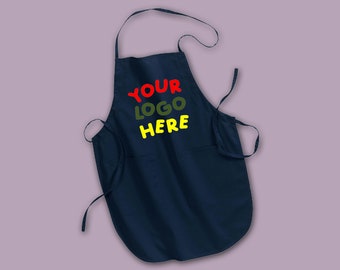 Customized Embroidered Apron, 100% Cotton Personalized Apron with 2 Pockets for Adult | Apron Grill Chef Gift Cooking cover with pockets