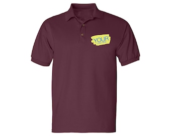 Add Your Own Text Design Custom Personalized Digitally Printed Adult Polo Shirt | Custom Logo design artwork