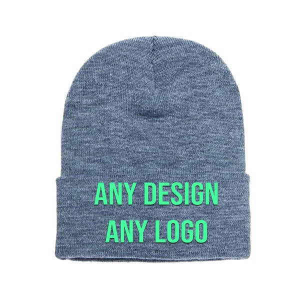 Personalized hat customized beanie cap Ski cap Snow cap Logo Embroidered | Any logo design artwork Custom stitched Personalized