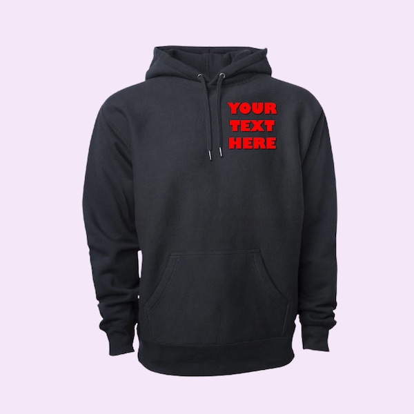 Personalized Hoodie, Custom Hand-made to order Sweatshirt Logo design artwork Embroidered or Printed 4 Color option long sleeve