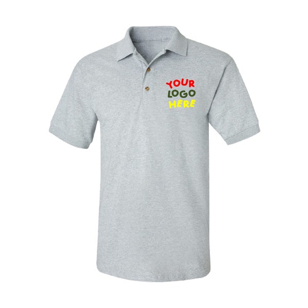 Polo logo brodé 100% coton avec logo Polos brodés pour hommes Unisexe Golf tee Business