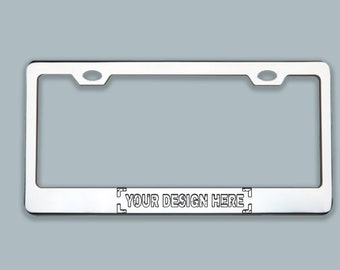Personalize Laser Engraved License Plate Frame, Custom License Plate Frame Laser Engraved High Quality Stainless Steel frame