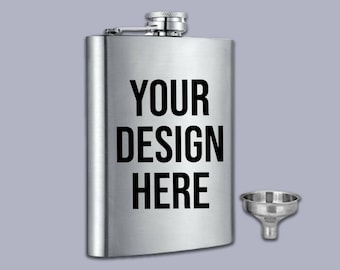 Personalized 6 oz custom flask Steel Stainless Food Grade with Free Funnel Liquor Drinking of Alcohol Whiskey Gift for Men
