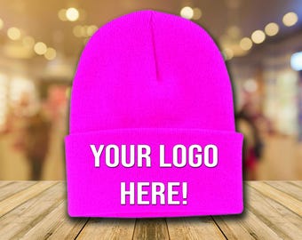 Your Design on a Beanie | Custom Embroidered Knit Winter Hat | Unisex design one size fits all great gift idea men & women