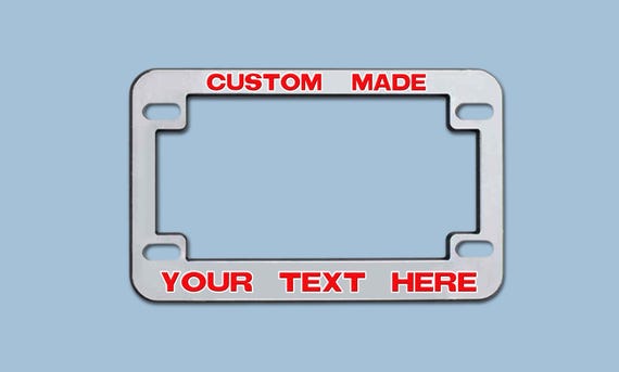 Custom Personalized License Plate Frame – Silver Lettering, Your Wording, Color Options