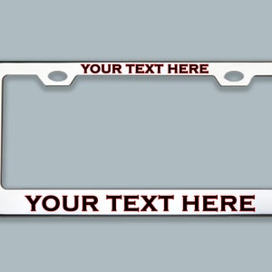 Custom License Plate Frame | Custom 50 State License Plate Laser Engraved on High Quality Anodized Aluminum - Your Custom Message Here