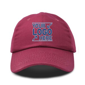 Aangepaste naam tekst Woord geborduurd | Mannen en vrouwen Low Profile Ongestructureerde voor & achter Logo Artwork Gepersonaliseerd ontwerp
