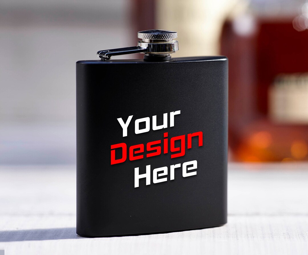 Personalized Etched Flask With Custom Your Text Here | 6oz, Stainless ...