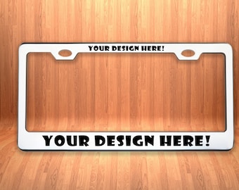 Personalized Heavy Duty License Plate Frame Laser Engraved te - engraved  Personalized  Tag Laser Engraving & Vinyl Pring Options