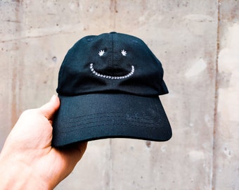 USA Outline Dad Hat - Unstructured Soft Cotton Cap, Charcoal Grey, Adjustable, Made In USA Design