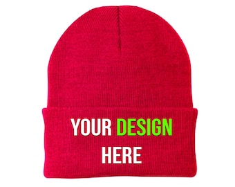 Embroidered Beanie for Teams and Clubs | Add Your Logo or Text | Unisex design one size fits all great gift idea men & women