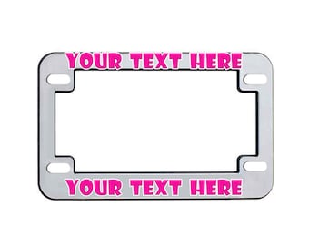Personalized License Plate Holder – Motorcycle Accessory, Engraved Metal