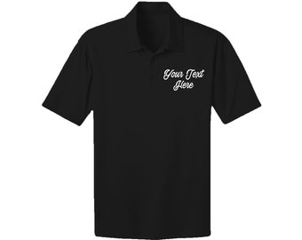 Performance Golf Tees Custom Personalized Text Short Sleeves Polo Shirts for Unisex Men & Women Gift Embroidered Logo Text EMbroidery