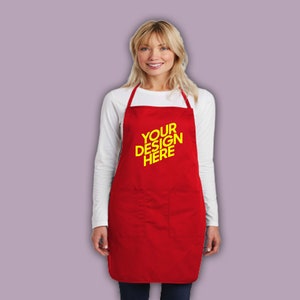 Personalized Apron Custom Embroidered Name Design Cooking Aprons Pockets for Men Women