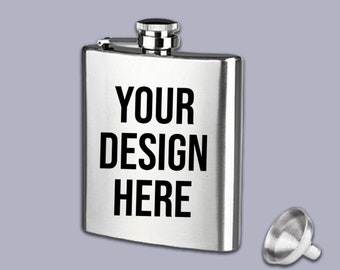 Flask for Liquor Matte Black Stainless Steel Leakproof Engraved 7oz Stainless Steel Flask Custom Personalized Flask Gift