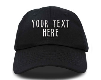 Custom Text Embroidered Dad Hat Unstructured Soft Cap Adjustable Cap Your Own Image Logo and Text Personalized Any Logo Design Unisex