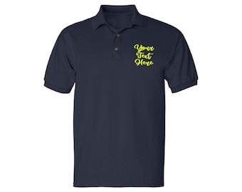 Custom Embroidered Polo Shirts for Women & Men - Add Your Text  | Logo Fit Golf T-shirt Gym Clothes Collar Design Custom Personalized