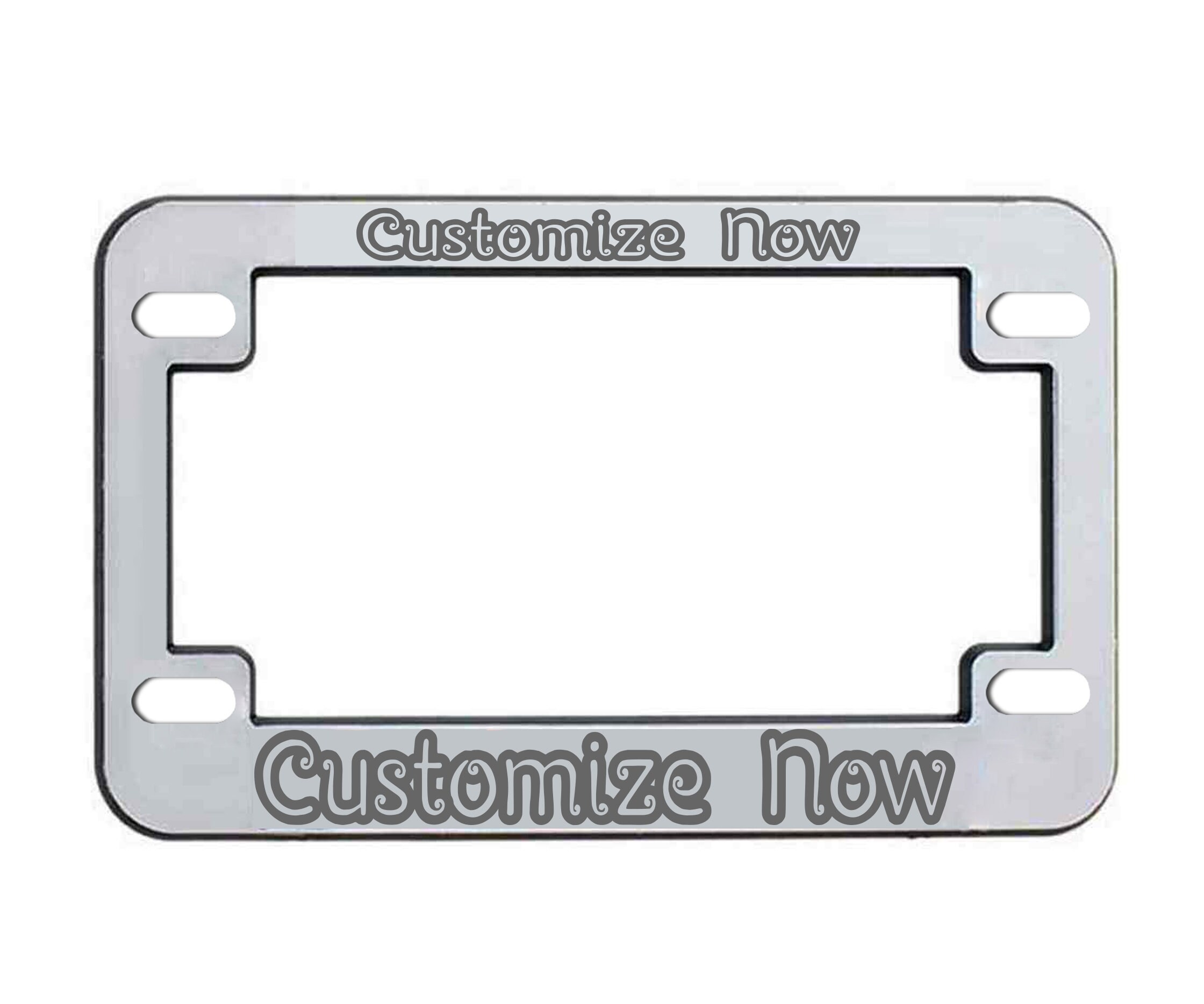Metal Bike License Plate Frame Firefighter Military Motorcycle Accessories Black 