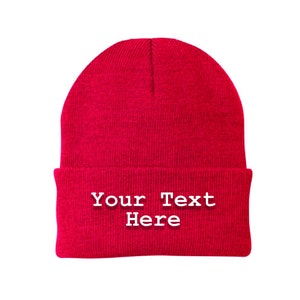 Custom Beanie for Men & Women cuffed logo design Embroidery Embroidered Text Name Personalized Logo Text Gift