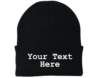 Custom Beanie Personalized Unisex Winter Beanie Winter for Men & Women Personalized Text Acrylic Beanie Cap Hat Logo embroidery embroidered