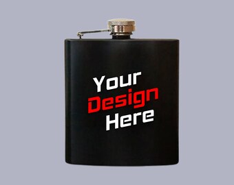 Customized 3D Laser Engraved Personalized 6 oz. Stainless Steel Custom Flask - Gifts For Husband, For Wife, For Them, For Men, For Women