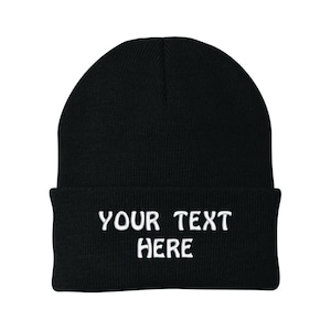 Custom Embroidered Beanie - Personalize Custom Logo Embroidered Beanies - Custom text - Personalize Your Hat - Gift for Dad - Gift for Her