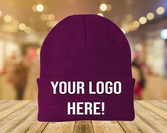 Your Design on a Beanie | Custom Embroidered Knit Winter Hat | Unisex design one size fits all great gift idea men & women