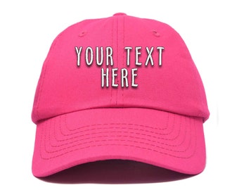 Custom Text Embroidered Dad Hat Unstructured Soft Cap Adjustable Hat Personalized Ball Cap Custom Personalized Any Logo Design Unisex