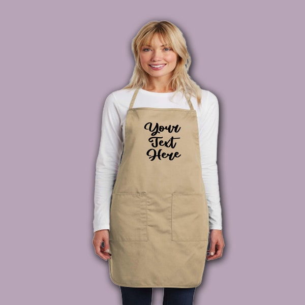 Personalized Kitchen Apron Gifts for Woman Man - Custom Design Grilling Unisex Extra Long | Apron Grill Chef Gift Cooking cover with pockets