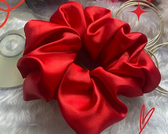 Red XL Satin Scrunchie | Hair Accessory | Handmade Oversized Scrunchie | Valentine’s Day | England | World Cup |