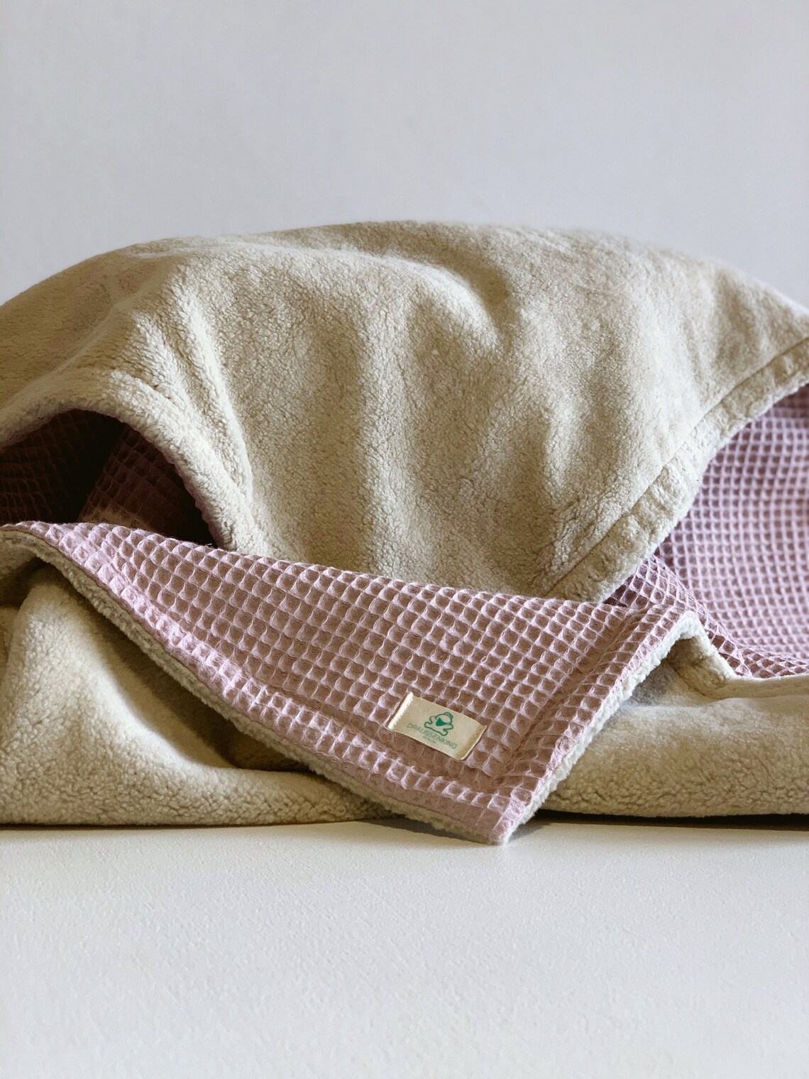 Cuddly cotton blanket with highquality teddy fleece cuddly Etsy