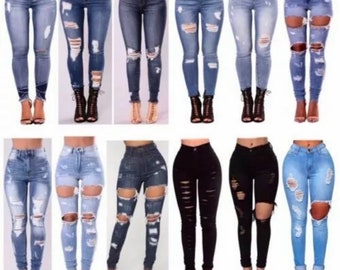 Black Ripped Jeans Etsy Black Ripped Jeans Etsy