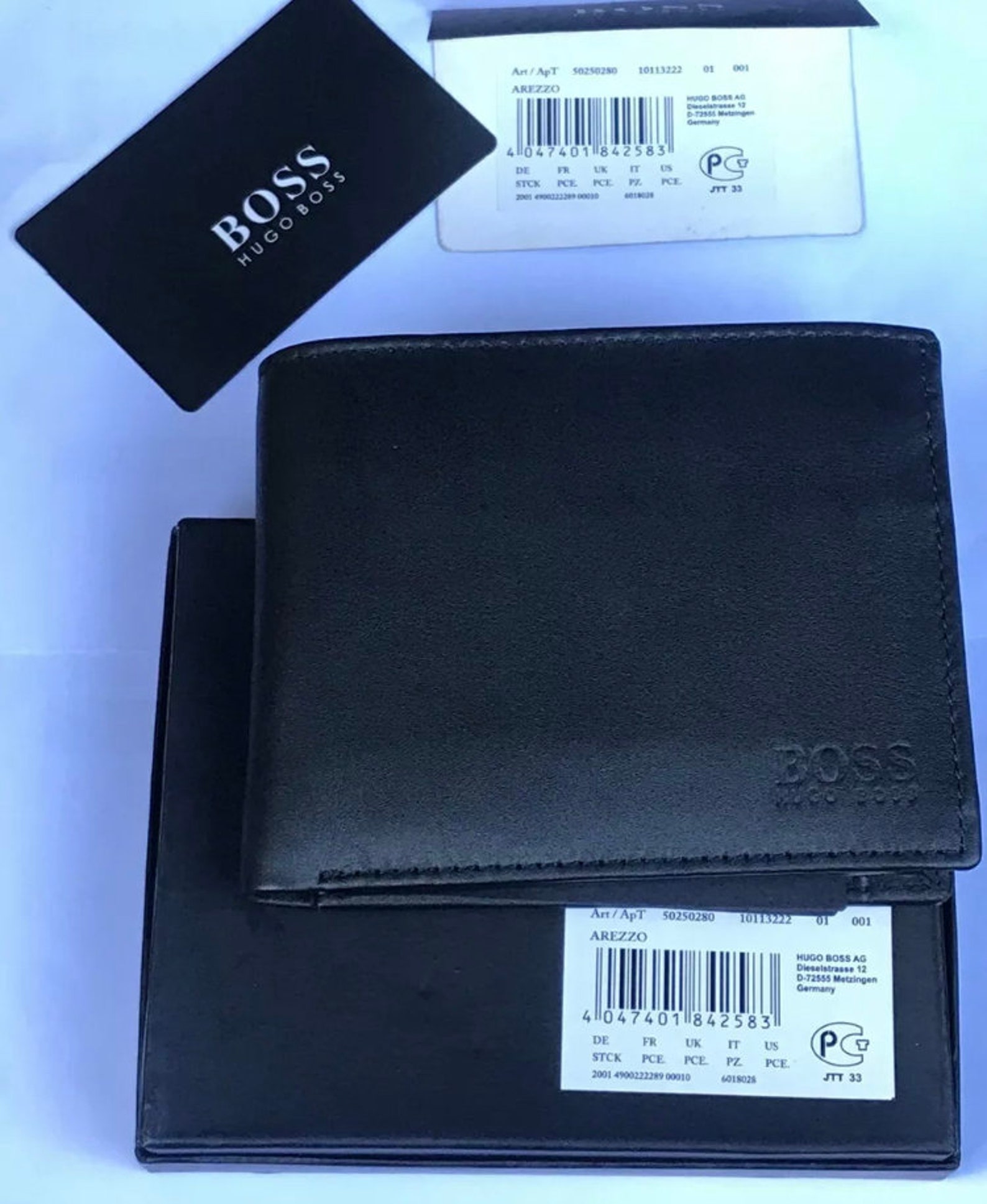 Hugo Boss Black Wallet Style Arezzo 50250280 Trifold Coin Etsy