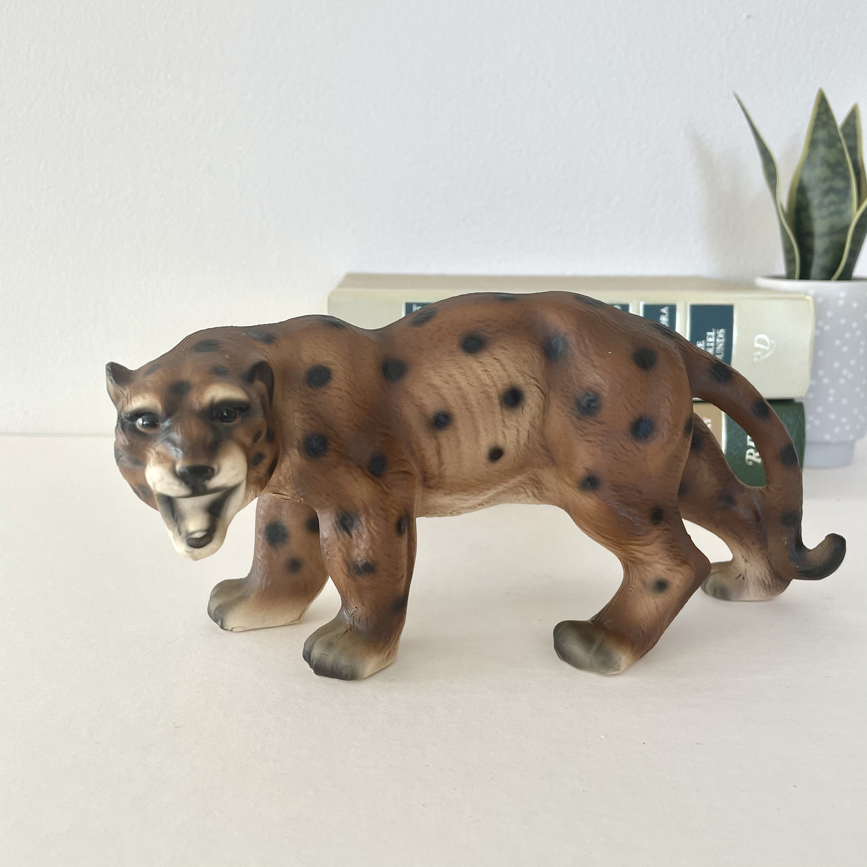 Vintage ceramic leopard figurine Etsy