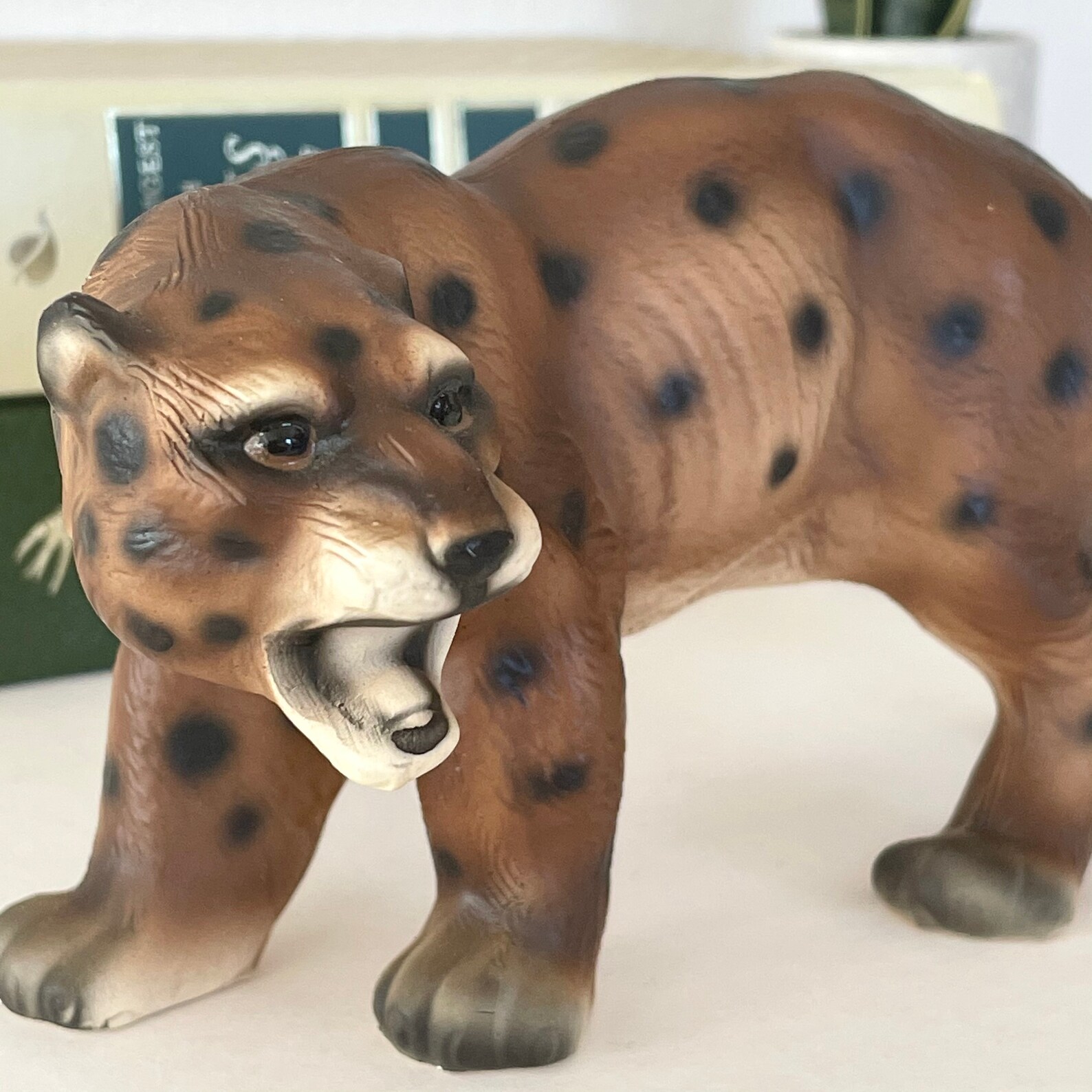 Vintage ceramic leopard figurine Etsy