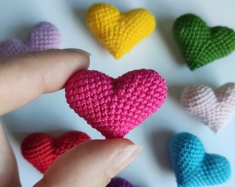 CROCHET PATTERN Mini heart. How to make a miniature amigurumi heart.