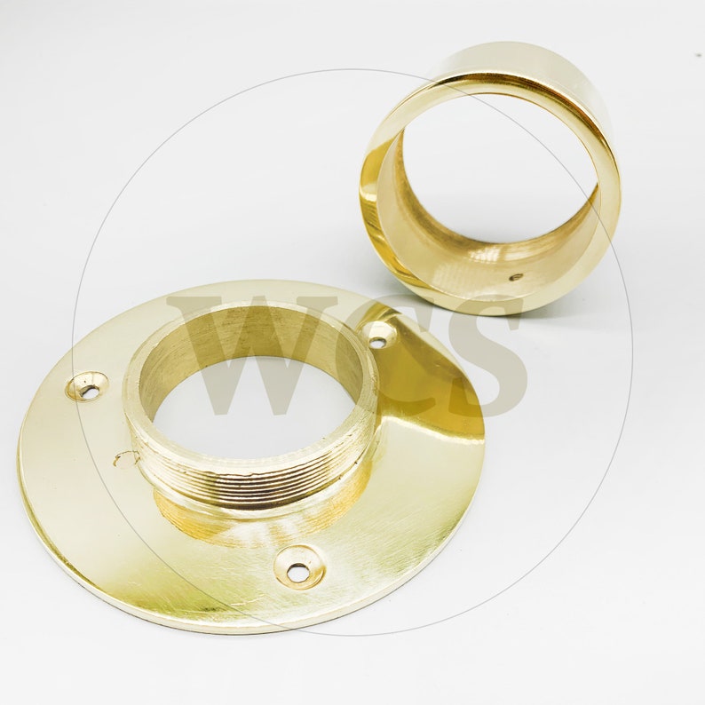 Solid Brass End Sockets for Curtain Poles With Grub Screw Etsy UK