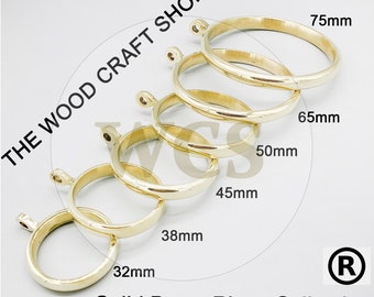 Solid Polished Brass Curtain Rings For / 32mm / 38mm Dia Poles