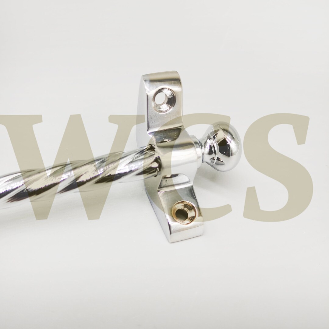 Polished Chrome Stair Rods 3/8 X 28.5 Candy Twist Knob Finial Etsy