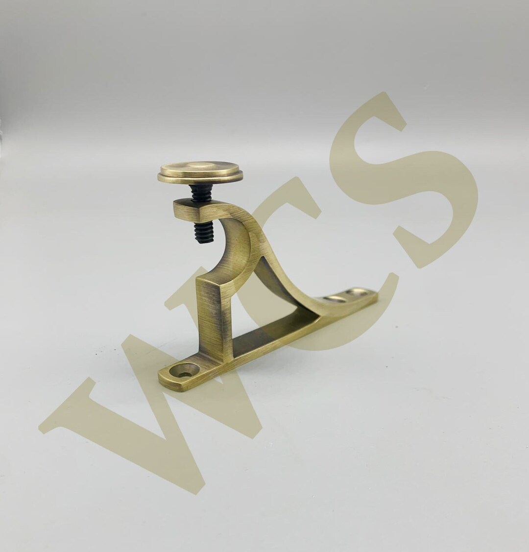 Traditional Solid Antique Brass End Brackets for Curtain Poles in