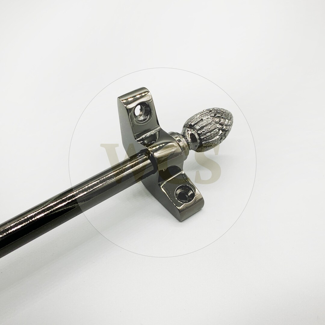 Black Nickel Stair Rods 3/8 X 28.5 Plain Pipe Pine Finial Etsy