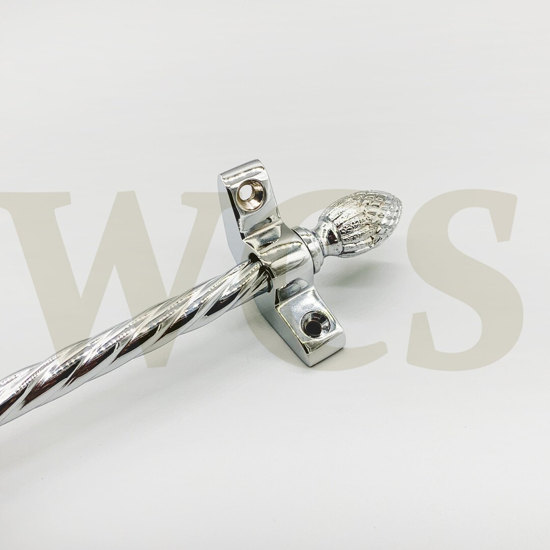 Polished Chrome Stair Rods 3/8 X 28.5 Simplicity Candy Twist Pine