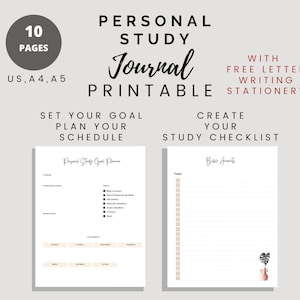 JW Personal Study Journal Printable Jw Study Notebook | Printable Jw Bible Study Journal | Personal Study Notebook | US Letter, A4, A5