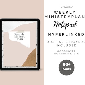 JW Weekly Ministry Plan Digital Notepad and Stickers | JW Ministry | GoodNotes | Notability | Hyperlinked