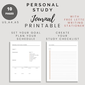 Printable JW Personal Study Journal | Jw Journal | Bible Study Journal | Personal Study Jw Notebook | Minimalist | US Letter, A4 Jw Workbook