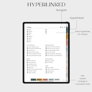 main table of contents for the jw planner with hyperlinks